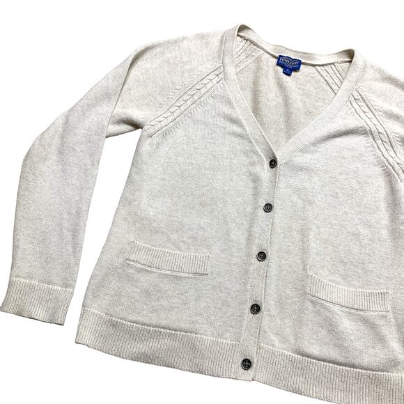 Pendleton Cream Knit Cardigan Sweater Size Medium Petite - Picture 4 of 8